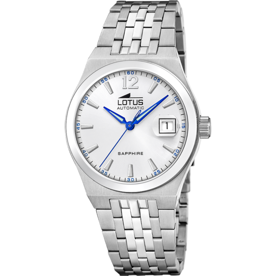 Montre homme Lotus Automatic 19000/1 – cadran argenté bracelet acier – vue de face