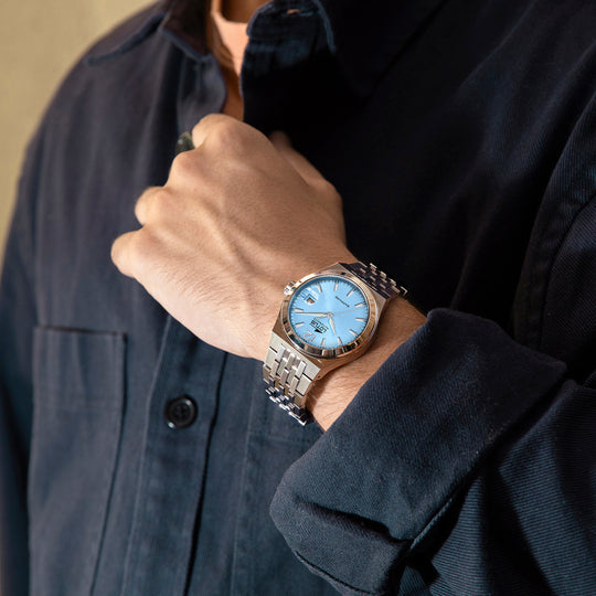 Montre homme Lotus Automatic 19000/2 – cadran bleu bracelet acier – portée 4