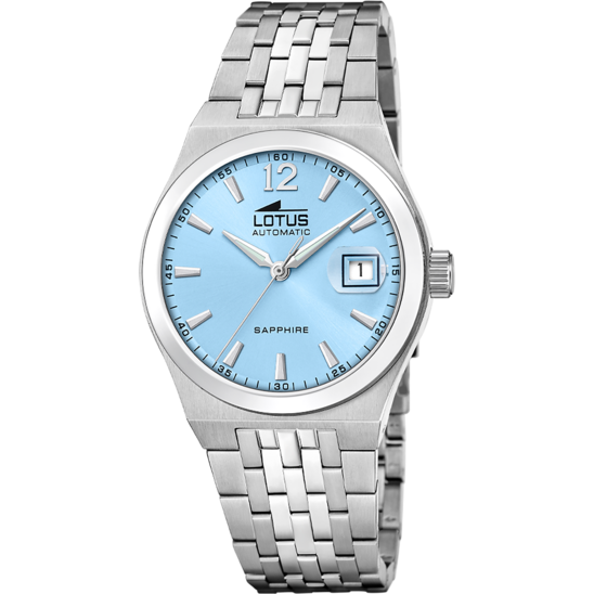 Montre homme Lotus Automatic 19000/2 – cadran bleu bracelet acier – vue de face