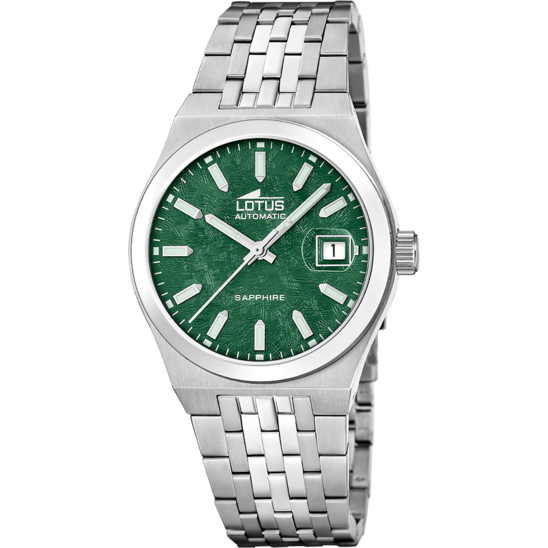 Montre homme Lotus Automatic 19000/7 – cadran vert bracelet acier – vue de face