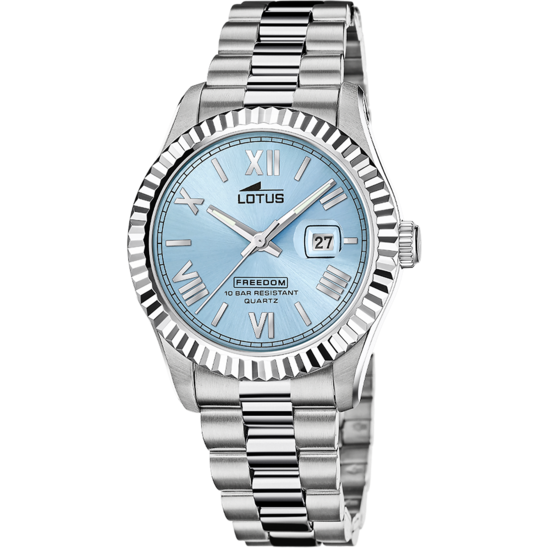 Montre homme Lotus Freedom 19002/2 – cadran bleu bracelet acier – vue de face