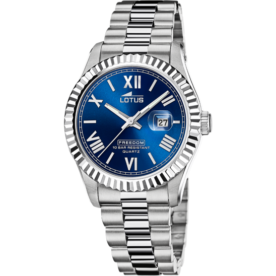 Montre homme Lotus Freedom 19002/3 – cadran bleu bracelet acier – vue de face