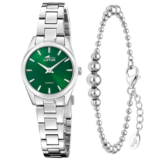Montre femme Lotus 2Gether 19006/3 – cadran vert foncé bracelet acier – vue de face