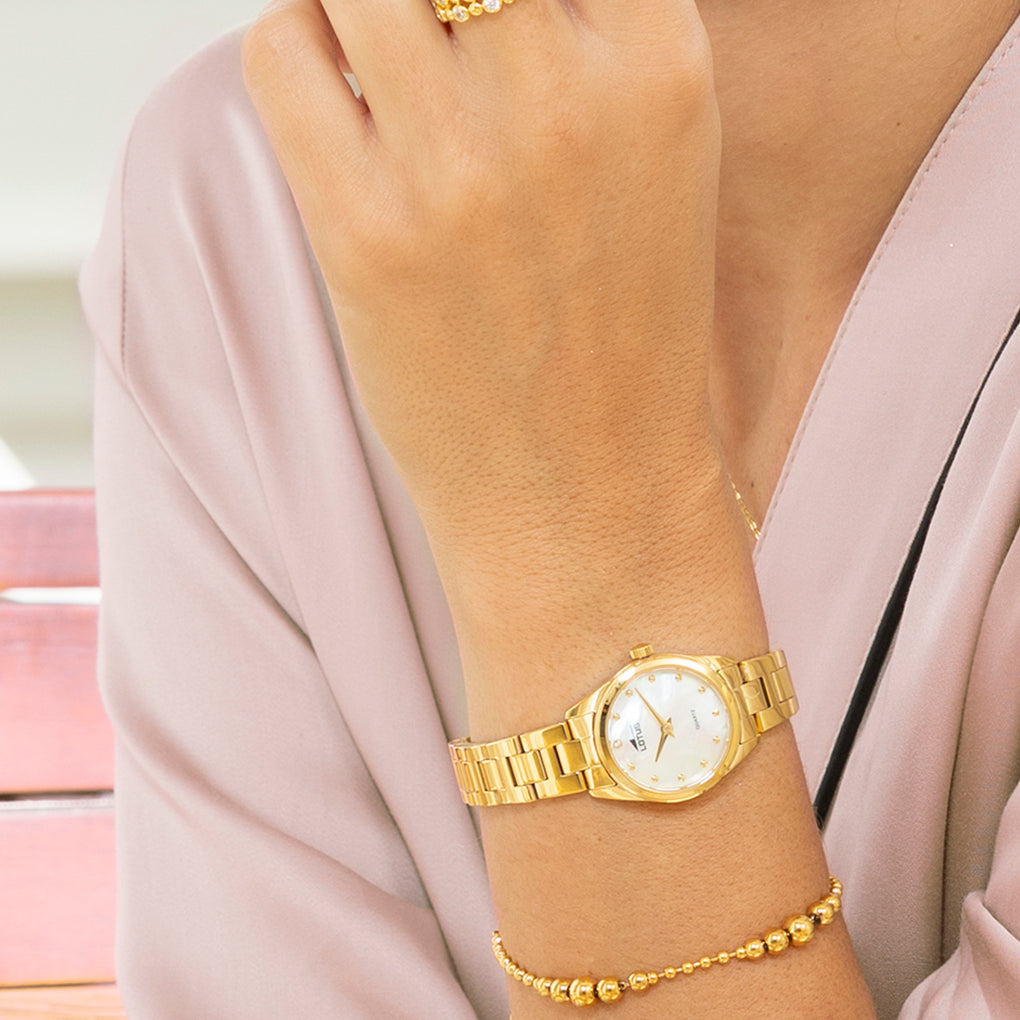Pearly Gold Box Watch – Women | Lotus