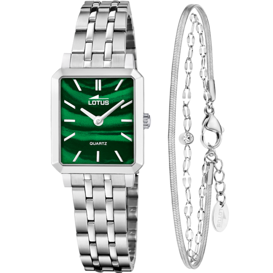 Montre femme Lotus 2Gether 19008/4 – cadran vert foncé bracelet acier – vue de face