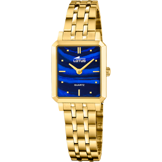 Montre femme Lotus 2Gether 19009/2 – cadran bleu bracelet acier doré – vue de face 2
