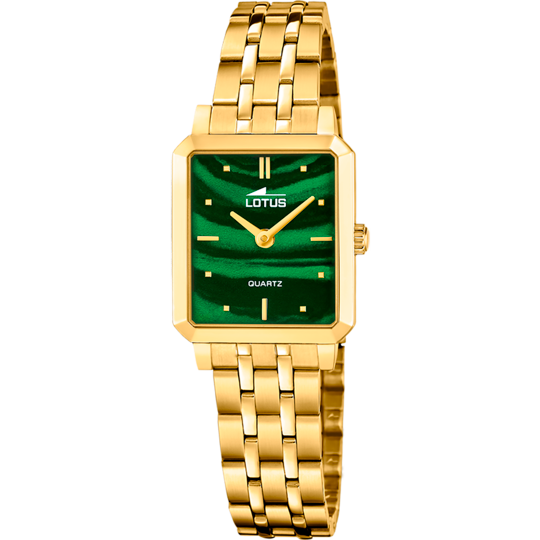Montre femme Lotus 2Gether 19009/3 – cadran vert bracelet acier doré – vue de trois-quarts