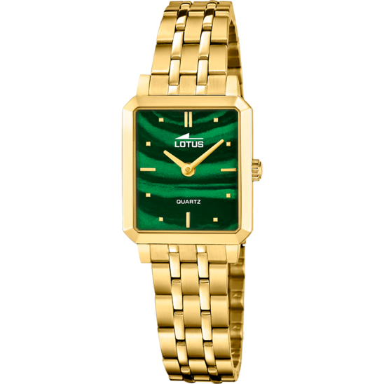 Montre femme Lotus 2Gether 19009/3 – cadran vert bracelet acier doré – vue de face 2
