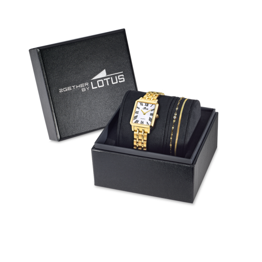 Montre femme Lotus 2Gether 19009/7 – cadran blanc bracelet acier – vue de trois-quarts 2