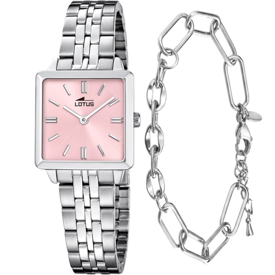 Montre femme Lotus 2Gether 19010/2 – cadran rose bracelet acier – vue de face
