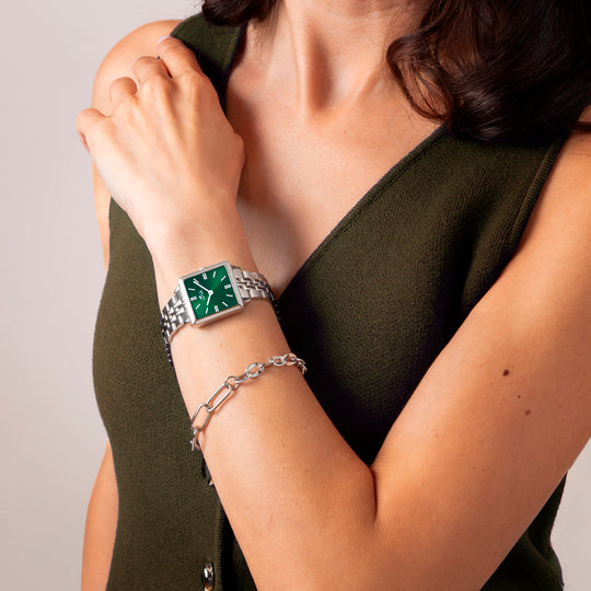 Montre femme Lotus 2Gether 19010/4 – cadran vert clair bracelet acier – portée