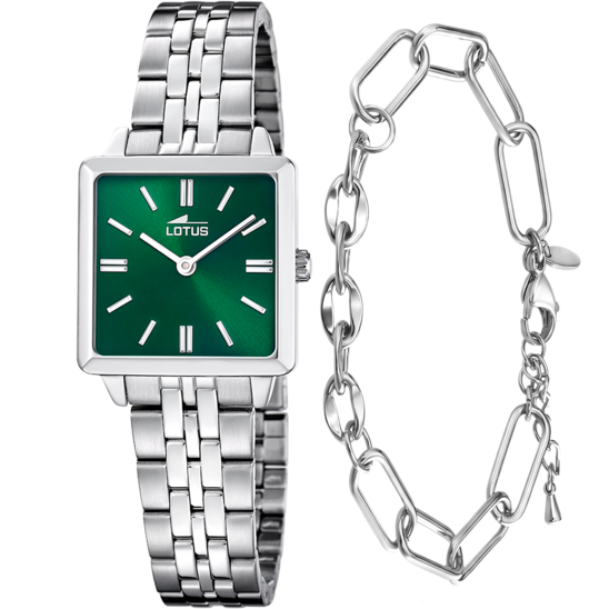 Montre femme Lotus 2Gether 19010/5 – cadran vert bracelet acier – vue de face