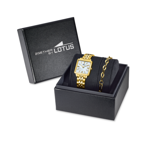 Montre femme Lotus 2Gether 19011/1 – cadran nacré bracelet acier doré – vue de trois-quarts 2