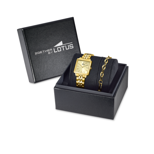 Montre femme Lotus 2Gether 19011/2 – cadran champagne bracelet acier doré – vue de trois-quarts 2