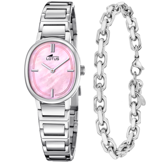 Montre femme Lotus 2Gether 19012/2 – cadran rose nacré bracelet acier – vue de face
