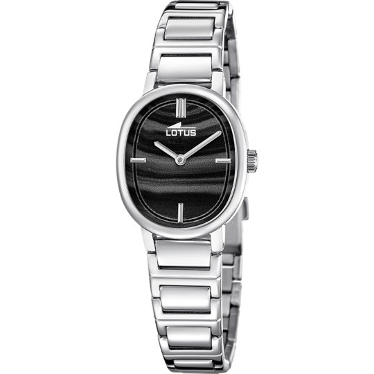 Montre femme Lotus 2Gether 19012/5 – cadran noir bracelet acier – vue de trois-quarts
