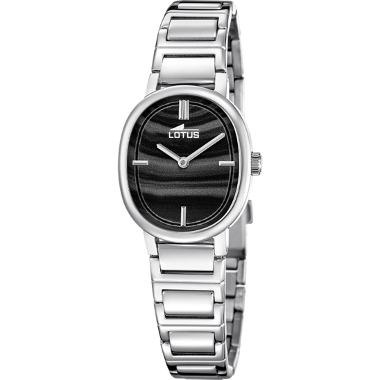 Montre femme Lotus 2Gether 19012/5 – cadran noir bracelet acier – vue de face 2