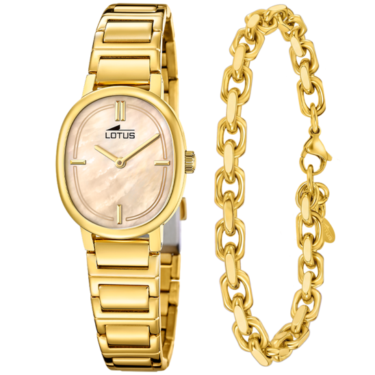 Montre femme Lotus 2Gether 19013/2 – cadran champagne bracelet acier doré – vue de face