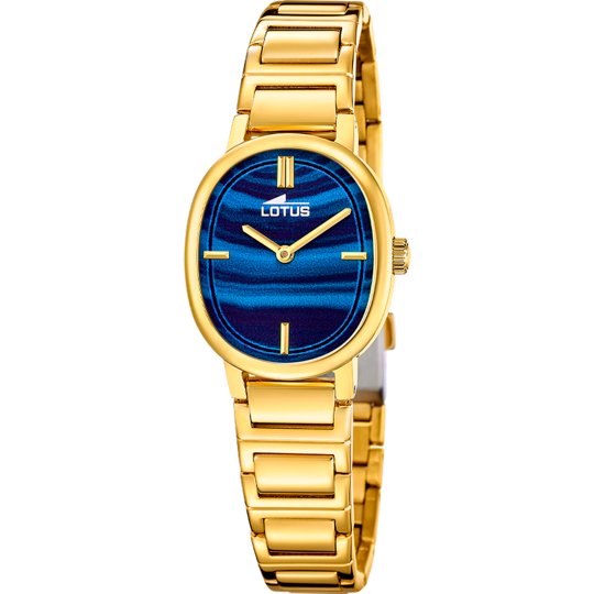 Montre femme Lotus 2Gether 19013/3 – cadran bleu bracelet acier doré – vue de trois-quarts