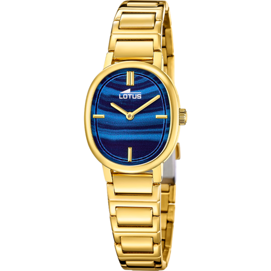 Montre femme Lotus 2Gether 19013/3 – cadran bleu bracelet acier doré – vue de face 2