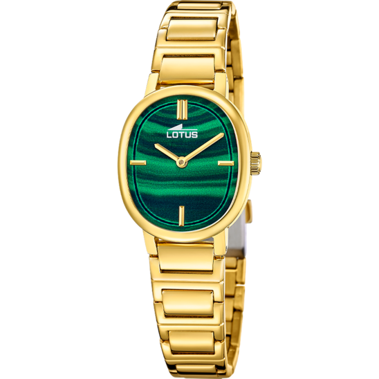 Montre femme Lotus 2Gether 19013/4 – cadran vert bracelet acier doré – vue de face 2