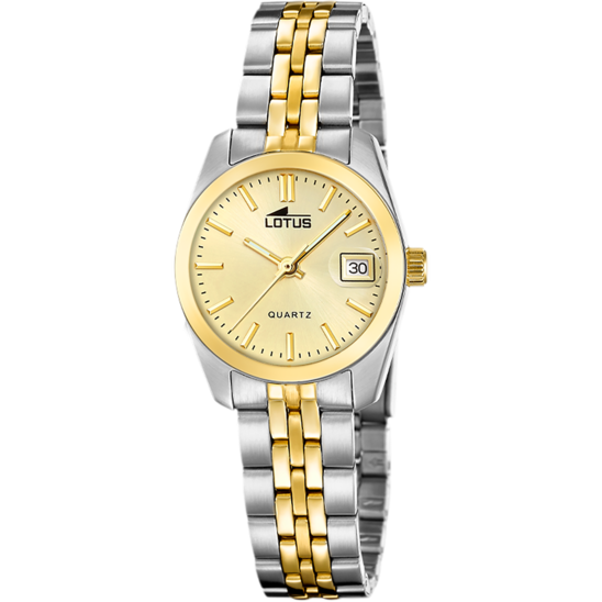 Montre femme Lotus Old Money 19014/3 – cadran champagne bracelet acier bicolore – vue de face