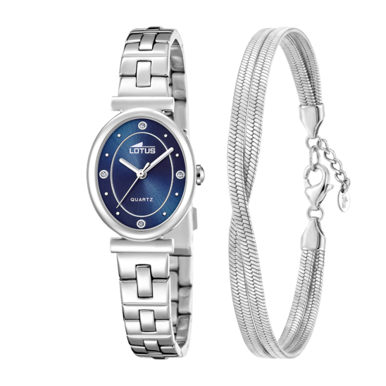 Montre femme Lotus 2Gether 19016/2 – cadran bleu marine bracelet acier – vue de face