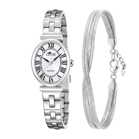 Montre femme Lotus 2Gether 19016/5 – cadran blanc bracelet acier – vue de face