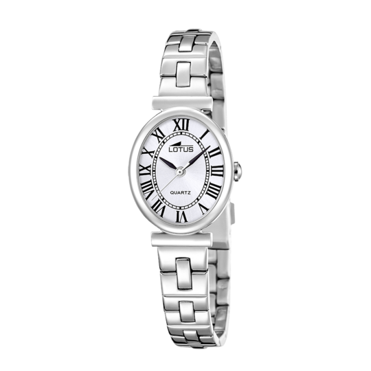 Montre femme Lotus 2Gether 19016/5 – cadran blanc bracelet acier – vue de trois-quarts