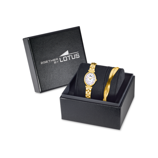 Montre femme Lotus 2Gether 19018/1 – cadran nacré bracelet acier doré – vue de trois-quarts 2