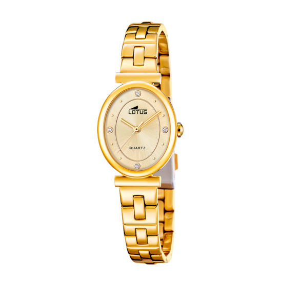 Montre femme Lotus 2Gether 19018/2 – cadran champagne bracelet acier doré – vue de face 2
