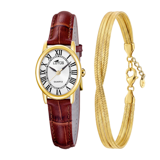 Montre femme Lotus 2Gether 19019/1 – cadran argenté bracelet cuir – vue de face