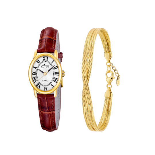 Montre femme Lotus 2Gether 19019/1 – cadran argenté bracelet cuir – vue de trois-quarts 4