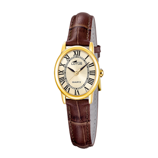 Montre femme Lotus 2Gether 19019/2 – cadran champagne bracelet cuir – vue de trois-quarts