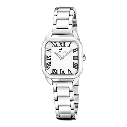 Montre femme Lotus 2Gether 19020/4 – cadran blanc bracelet acier – vue de trois-quarts