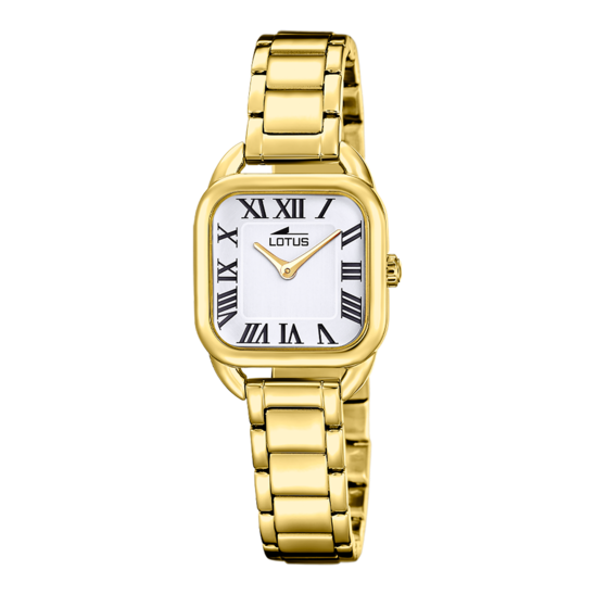 Montre femme Lotus 2Gether 19021/4 – cadran blanc bracelet acier doré – vue de face 2