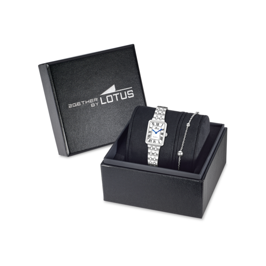 Montre femme Lotus 2Gether 19032/1 – cadran blanc bracelet acier – vue de trois-quarts 2