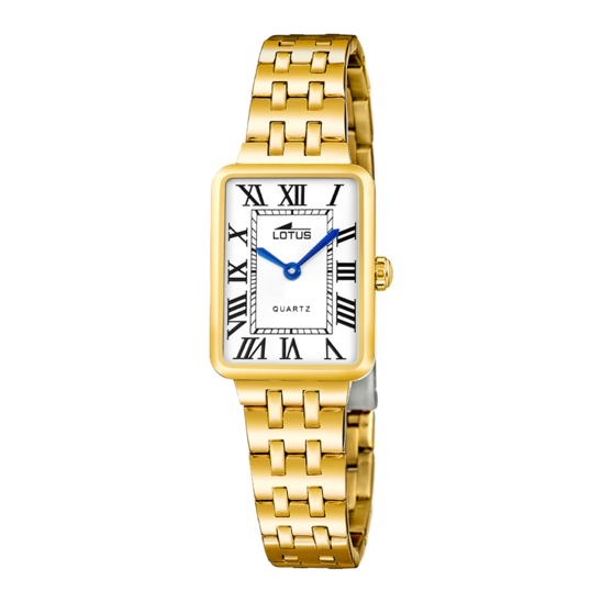 Montre femme Lotus 2Gether 19033/1 – cadran blanc bracelet acier doré – vue de face 2