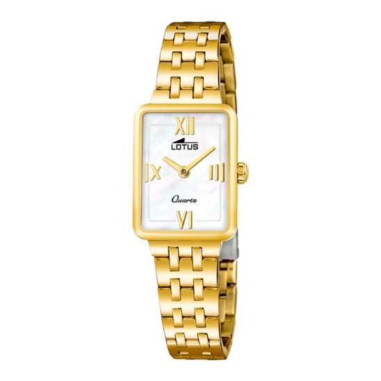 Montre femme Lotus 2Gether 19033/2 – cadran blanc bracelet acier doré – vue de face 2