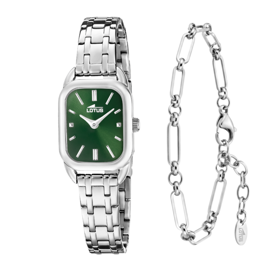 Montre femme Lotus 2Gether 19039/5 – cadran vert bracelet acier – vue de face