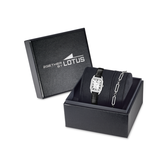 Montre femme Lotus 2Gether 19040/1 – cadran argenté bracelet cuir – vue de trois-quarts 2