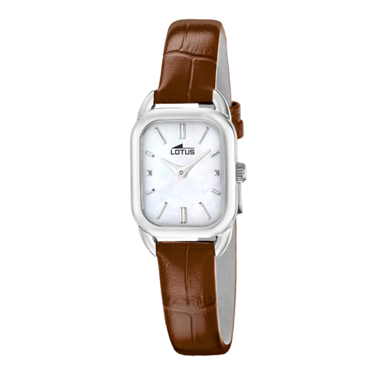 Montre femme Lotus 2Gether 19040/2 – cadran blanc bracelet cuir – vue de face 2