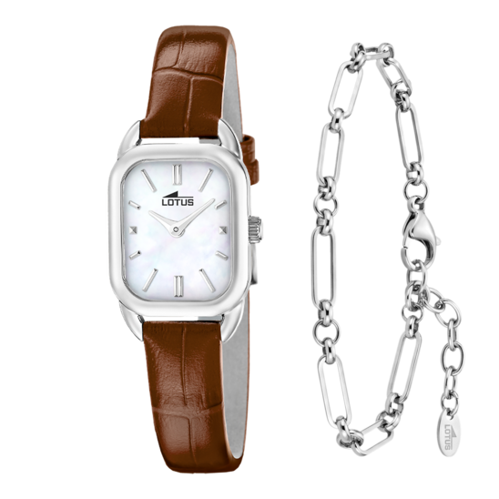 Montre femme Lotus 2Gether 19040/2 – cadran blanc bracelet cuir – vue de face