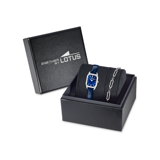 Montre femme Lotus 2Gether 19040/3 – cadran bleu bracelet cuir – vue de trois-quarts 2