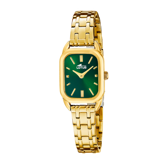 Montre femme Lotus 2Gether 19041/4 – cadran vert bracelet acier doré – vue de face 2