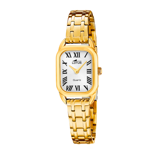 Montre femme Lotus 2Gether 19041/6 – cadran argenté bracelet acier doré – vue de trois-quarts