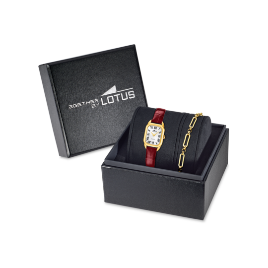 Montre femme Lotus 2Gether 19042/1 – cadran argenté bracelet cuir – vue de trois-quarts 2
