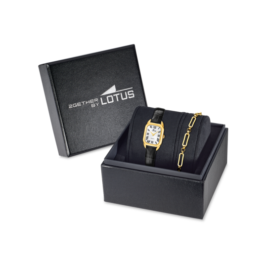 Montre femme Lotus 2Gether 19042/2 – cadran argenté bracelet cuir – vue de trois-quarts 2