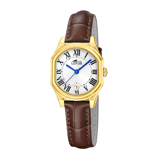 Montre femme Lotus Old Money 19046/1 – cadran argenté bracelet cuir – vue de face