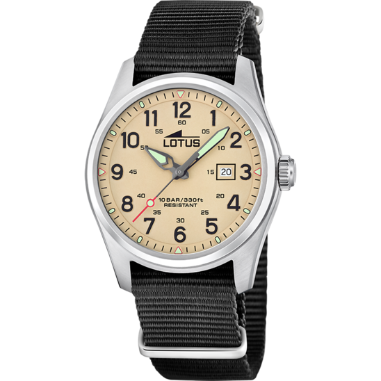 Montre homme Lotus Minimalist For Him 19055/1 – cadran marron bracelet nylon – vue de face